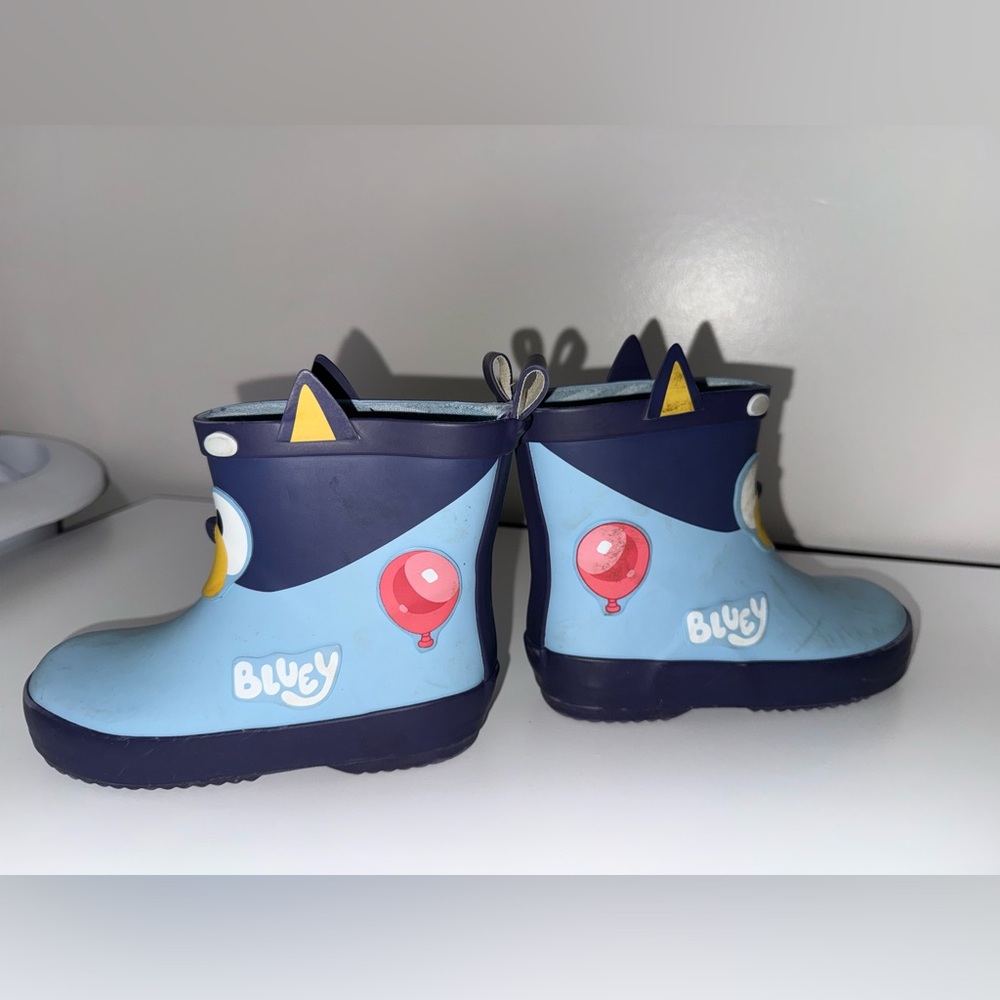 Blue Kids' Light Blue Character Rain Boots with Navy Trim - Picture 6 of 7